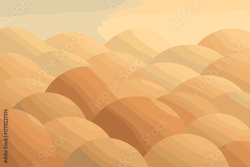 Curved composition terrain rounded vector lighting clay under field illustration diffused