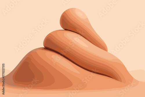 Serenity vector organic smooth stacked balanced illustration highlights subtle hills emphasizing serene