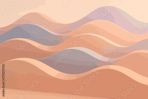 Matte waves pastel vector soft highlighting clay hills flow gradients under wave