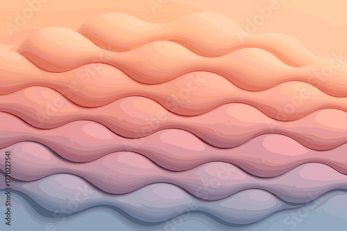 Clay depth light enhancing forming vector blending gradient waves fluid minimalism illustration