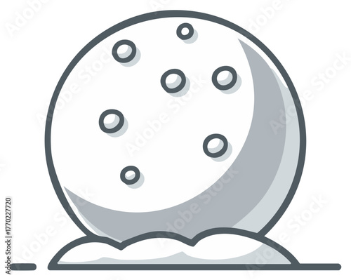 Full moon icon with craters and a gray outline