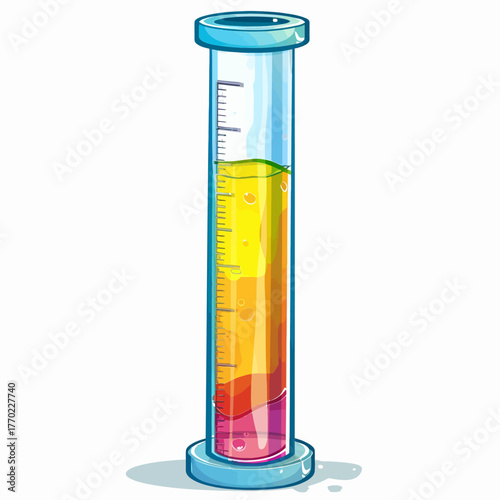 Graduated cylinder on white background 