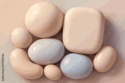 Vector veins pastel composition art forms soft creating polished marbleform rounded illustration