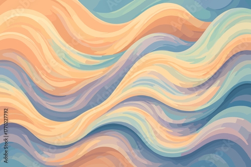 Illustration waves matte marbled transitions reflections balanced clay flowing realism vector