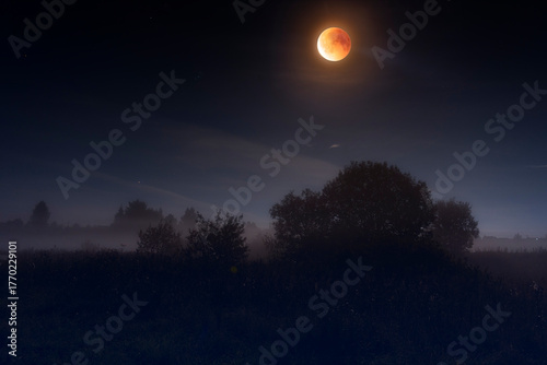 moon eclipse and clouds