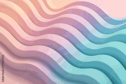 Waves illustration elegant vector smooth polymer ridges surfaces gradient sculptural balance flow