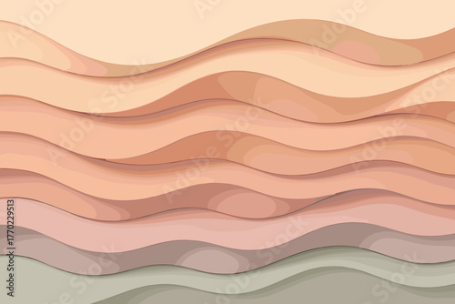 Spacing sculptural flowing natural smooth ridges pastel clay ridge layers transitions illustration