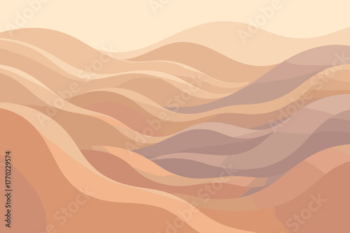 Landscape curvature rhythmic curveswell simple calm soft evoking arranged vector harmony illustration