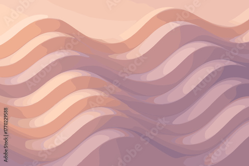 Featuring swells curved vector flowing undulations gentle harmony surface forming smooth illustration