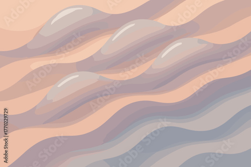 Illuminated illustration surface reflections shadows sculptural vector waves gel ridges soft forming