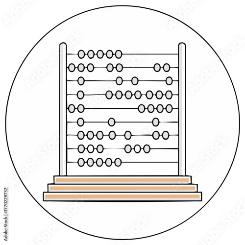 Classic abacus counting frame icon, simple vector art for finance and education