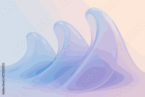 Crests gel vector formation softly gelcrest illustration merging surreal overlapping lit clay