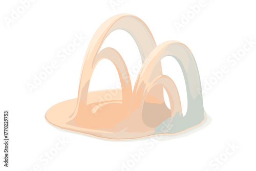 Blending gradient gelcrest elegance arches into ripples natural vector illustration clay elegant