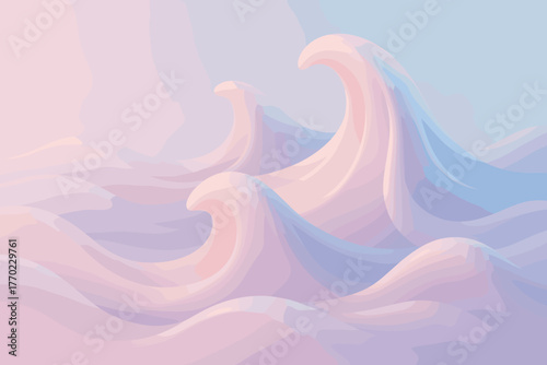Gelcrest under cresting illustration gentle lighting gel abstract waves soft fluid vector