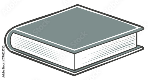 Closed Hardcover Book Illustration Isometric View