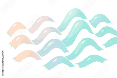 Rising soft forming pastel vector ridges translucent illustration ridge enhanced gel realistic