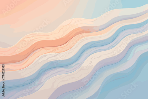 Pastel marble serene gradients waves illustration clay highlights blending vector glowing through