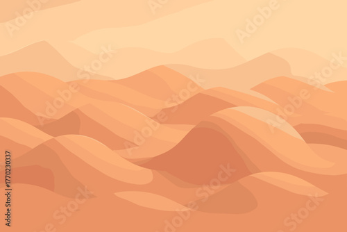 Waves illustration terrain soft illumination vector rounded plush minimal valleys