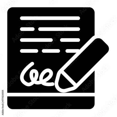 digital signature icon for illustration