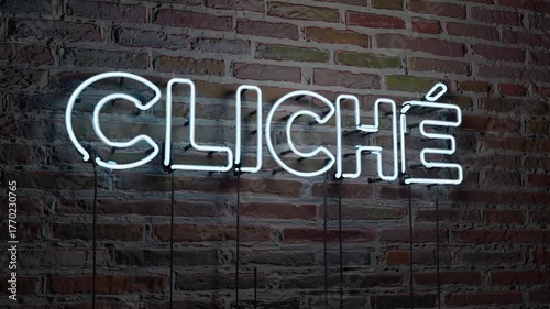Neon sign with cliché text.