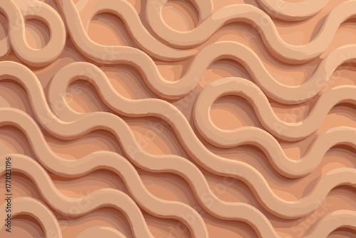 Clay vector foam continuous creating illustration pattern made soft seamless rhythmic wave