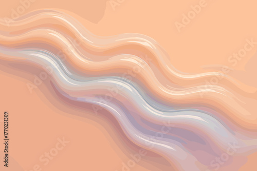 Across warm gelwave fluid clay illustration tones ridges pastel curving vector wave