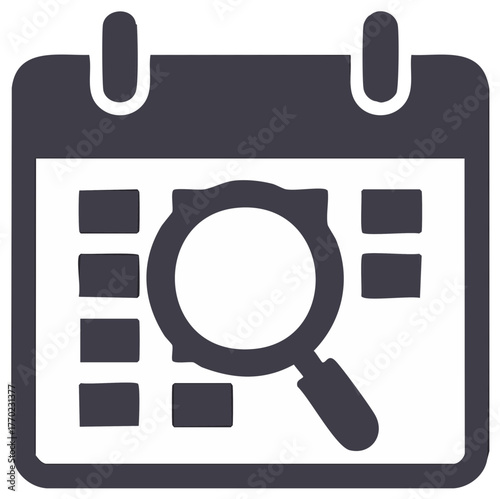 Explore Important Dates: Stylized Calendar with Magnifying Glass for Schedule and Planning