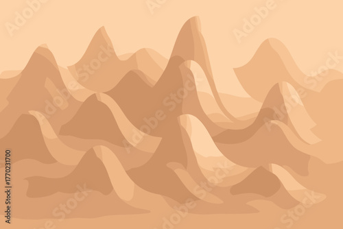 Smooth clay featuring mountain delicate molded light vector abstract illustration rhythmically peaks