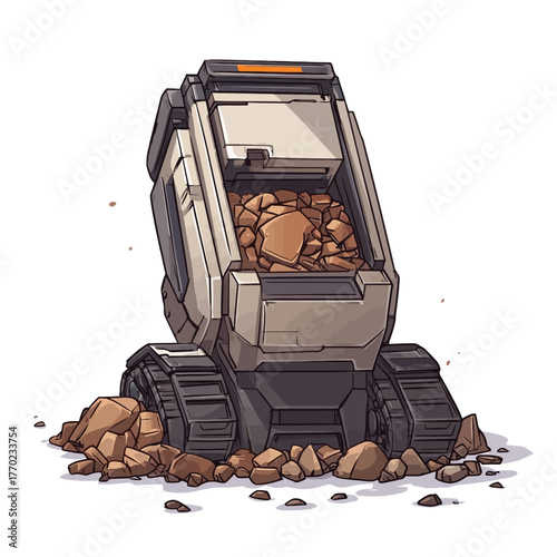 Iron crushing isolated white background 