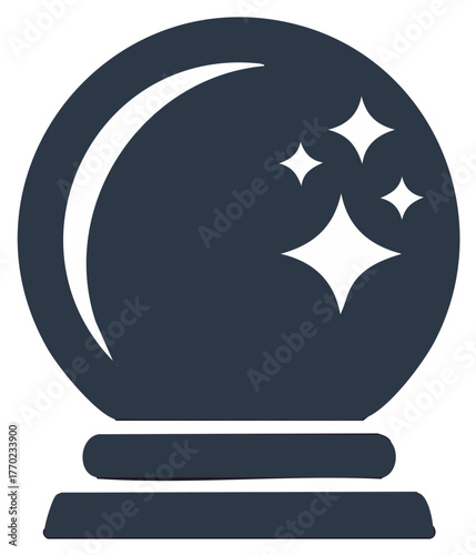 Magic crystal ball icon simple graphic for fortune telling and divination