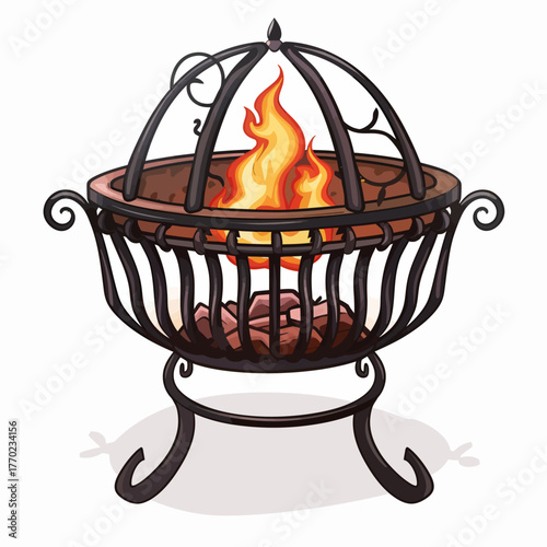 Iron grill illustration 