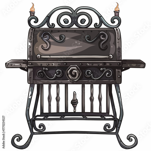 old iron grill