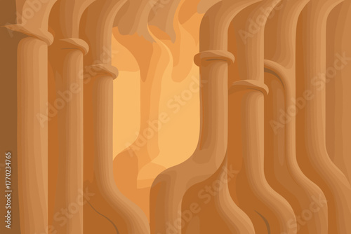 Art patterns composition rhythmic vector curved pillars softly illustration across forming background