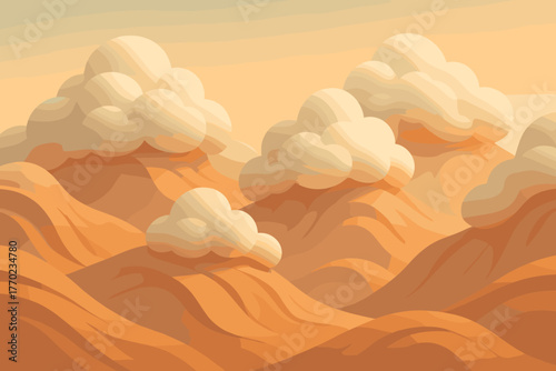 Simple fluffy like light vector shaped soft foamcrest illustration clay terrain foamy