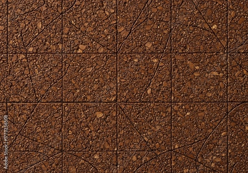 a close up of a brown tile floor with a pattern on it