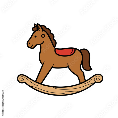 Wooden rocking horse