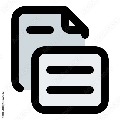 Paste Filled Line Icon Vector, Bold Outline Document and File Symbol for Office and Folder Management Concept