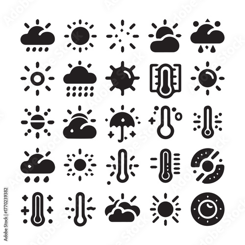 "Temperature & Climate Symbol Pack for UI/UX Design"