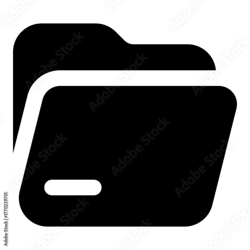 Folder Open Glyph Icon Vector, Solid Document and File Management Symbol for Office and Folder Concept