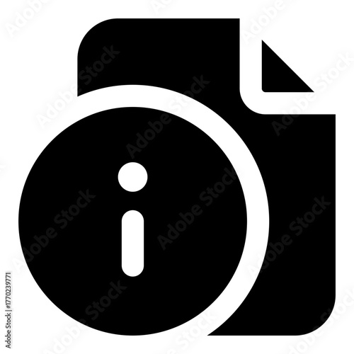 File Info Glyph Icon Vector, Solid Document and File Management Symbol for Office and Folder Concept