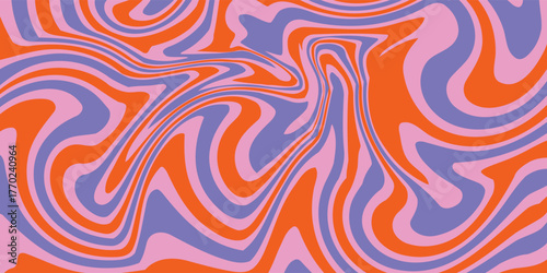 Art & IllustratioGrioovy psychedelic wave background for banner design. Retro 60s 70s psychedelic pattern. Modern wave retro abstract design. Rainbow 60s, 70s, hippie vectorn