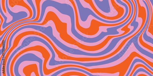 Art & IllustratioGrioovy psychedelic wave background for banner design. Retro 60s 70s psychedelic pattern. Modern wave retro abstract design. Rainbow 60s, 70s, hippie vectorn