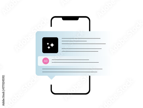AI chat ads performance - conversational ai agentic bots driving conversions with dynamic responses, revolutionizing interactive advertising metrics. Vector illustration