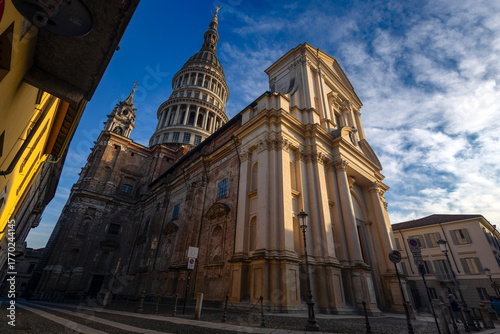 NOVARA, ITALY JANUARY 11, 2025 - Basilica of San Gaudenzio in Novara, Piedmont, Italy