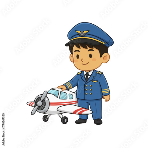 The boy dreams of becoming an airplane pilot.