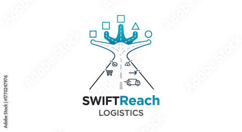 SwiftReach Logistics Logo Depicting Transportation and Delivery Services.
