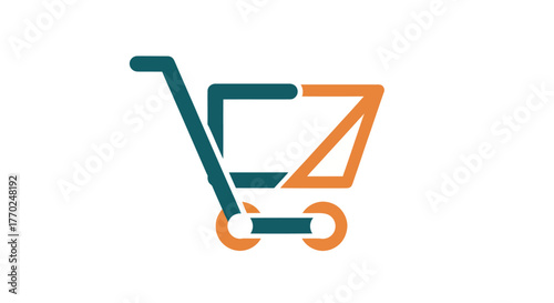 Shopping cart icon representing online retail and consumerism in modern digital commerce.