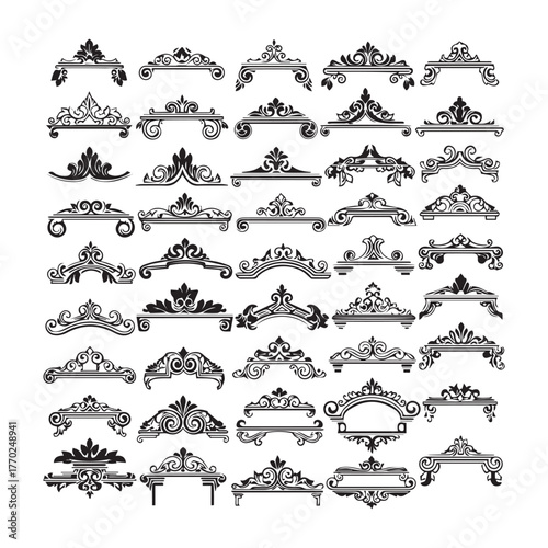 “Classic Floral Divider Set | Ornamental Border Designs in Vector”