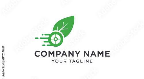Green leaf and target logo representing precision and environmental focus.