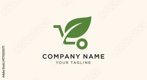 Eco-Friendly Shopping Cart with Leaf Design for Sustainable Business.